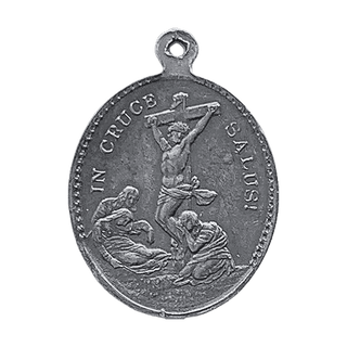Vintage Sterling Silver Seven Sorrows Medal, Mater Dolorosa — reverse