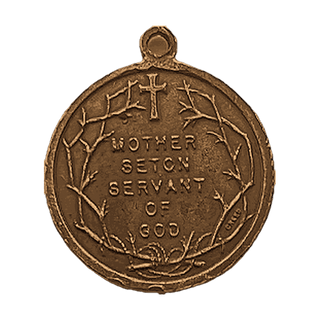 Vintage Bronze Mother Seton Medal, Servant of God — reverse