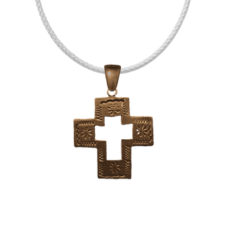 Vintage Bronze Southwest Cutout Cross, Stamped Arms