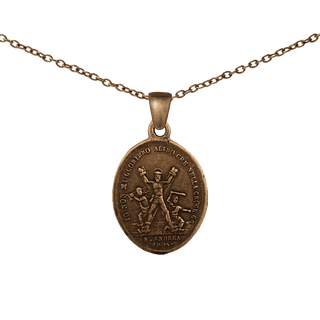 Vintage Bronze St. Andrew and Our Lady of the Girdle Medal