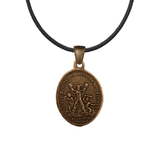 Vintage Bronze St. Andrew and Our Lady of the Girdle Medal