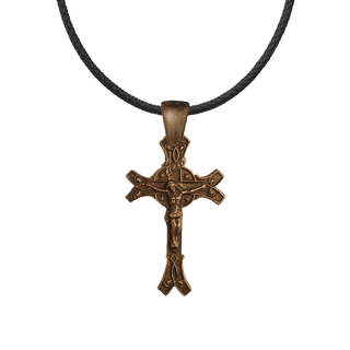 Vintage Bronze Crucifix with Stars and Split Terminals