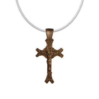 Vintage Bronze Crucifix with Stars and Split Terminals