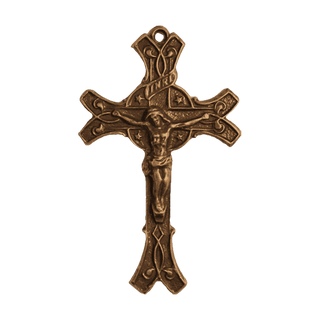 Vintage Bronze Crucifix with Stars and Split Terminals