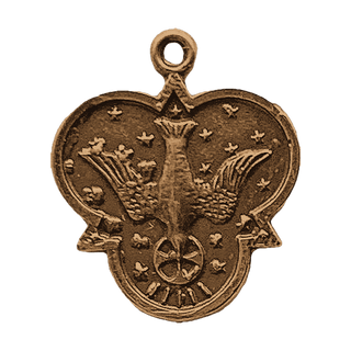 Vintage Bronze Holy Spirit Dove Medal with Scroll