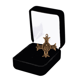 Vintage Bronze Sacred Heart Cross, Apostolat du Coeur de Jesus
