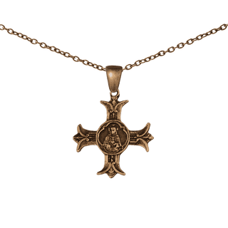 Vintage Bronze Sacred Heart Cross, Apostolat du Coeur de Jesus