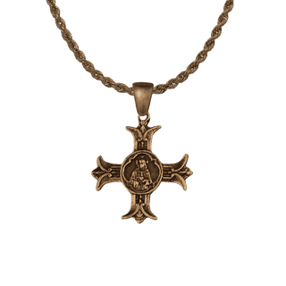 Vintage Bronze Sacred Heart Cross, Apostolat du Coeur de Jesus