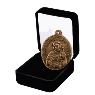 Vintage Bronze St. Dominic and Queen of the Holy Rosary Medal