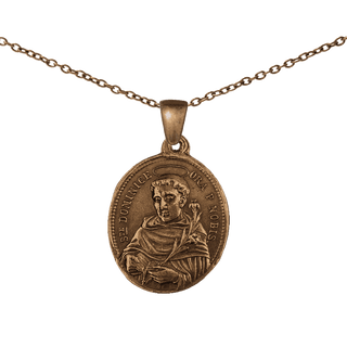 Vintage Bronze St. Dominic and Queen of the Holy Rosary Medal