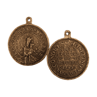 Vintage Bronze San José de la Montaña Medal, Barcelona
