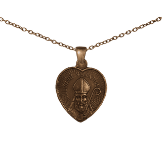 Vintage Bronze St. Valentine Heart Medal