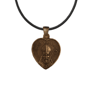 Vintage Bronze St. Valentine Heart Medal