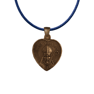 Vintage Bronze St. Valentine Heart Medal