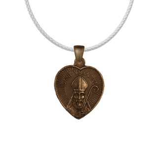 Vintage Bronze St. Valentine Heart Medal