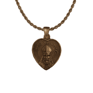 Vintage Bronze St. Valentine Heart Medal