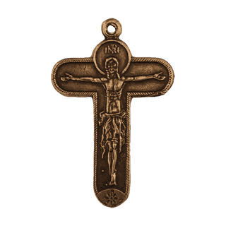 Vintage Bronze Eastern European Crucifix, Virgin and Child