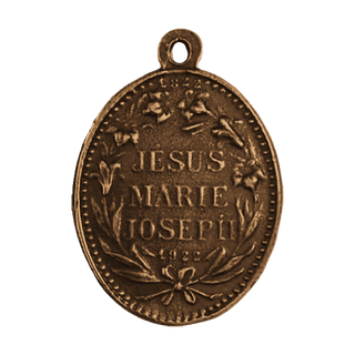 Vintage Bronze Jesus, Mary and Joseph Medal, Pax Vobis — reverse