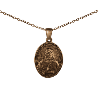 Vintage Bronze Jesus, Mary and Joseph Medal, Pax Vobis