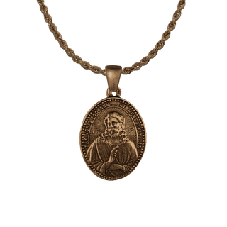 Vintage Bronze Jesus, Mary and Joseph Medal, Pax Vobis