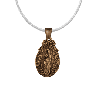 Vintage Bronze Pilgrimage of Rennes Medal with Grotto Virgin