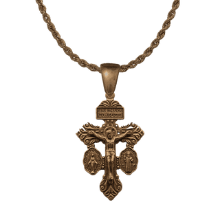 Vintage Bronze Pardon Crucifix, Behold This Heart