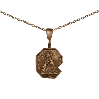Vintage Bronze Our Lady of Solitude and St. Francis of Paola