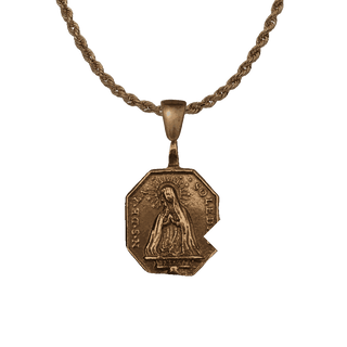 Vintage Bronze Our Lady of Solitude and St. Francis of Paola