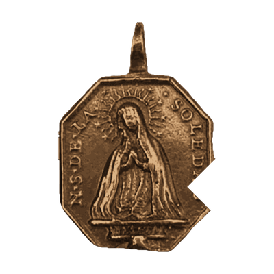 Vintage Bronze Our Lady of Solitude and St. Francis of Paola