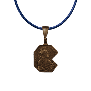 Vintage Bronze St. Catherine and St. Barbara Octagonal Medal
