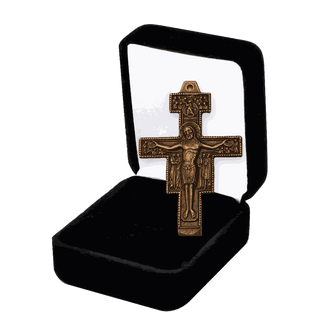 Vintage Bronze San Damiano Crucifix with the Assisi Blessing