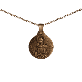 Vintage Bronze St. Lucy Medal, Sancta Lucia Ora Pro Nobis