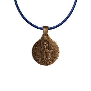 Vintage Bronze St. Lucy Medal, Sancta Lucia Ora Pro Nobis
