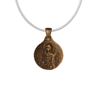 Vintage Bronze St. Lucy Medal, Sancta Lucia Ora Pro Nobis