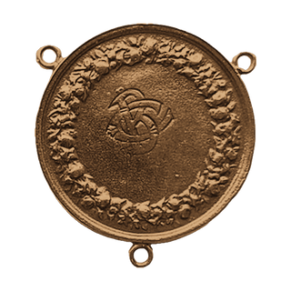 Vintage Bronze Marriage Rosary Center, Fidelity and Happiness — reverse
