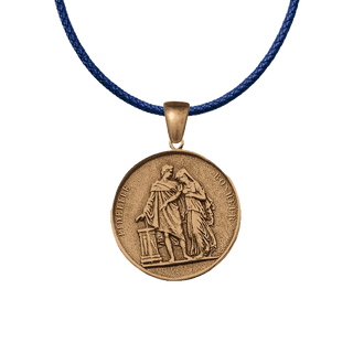Vintage Bronze French Marriage Medal, Fidelity and Happiness