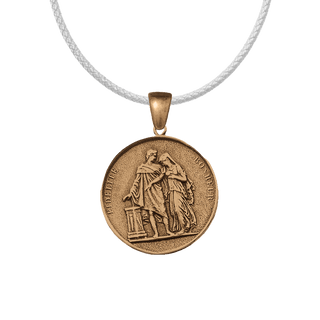 Vintage Bronze French Marriage Medal, Fidelity and Happiness