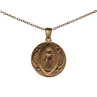 Vintage Bronze Child Jesus and Guardian Angel Medal, French
