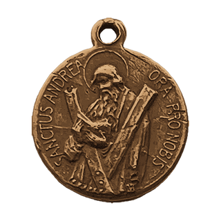 Vintage Bronze St. Andrew Medal, Small