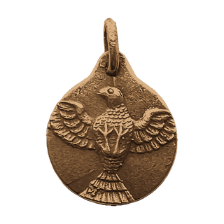 Vintage Bronze Holy Spirit Dove Medal