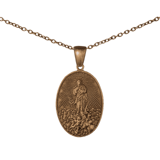Vintage Bronze Assumption Medal, Daughters of Mary