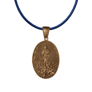 Vintage Bronze Assumption Medal, Daughters of Mary
