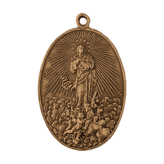 Vintage Bronze Assumption Medal, Daughters of Mary