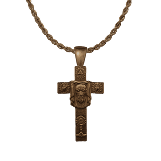Vintage Bronze Adoration Réparatrice Holy Face Cross