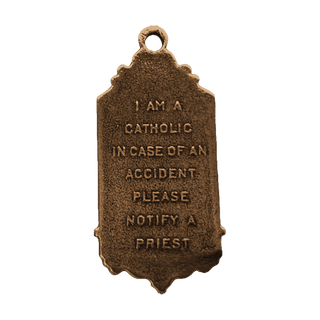 Vintage Bronze St. Christopher Medal, Be My Guide — reverse