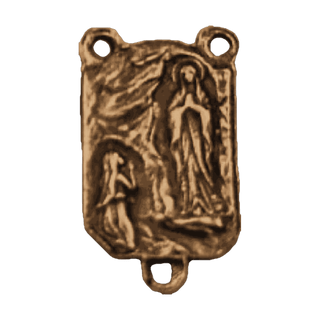 Vintage Bronze Our Lady of Lourdes Rosary Center