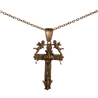 Vintage Bronze Yalalag Cross with Angels
