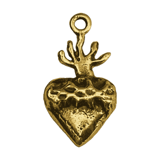 Vintage Yellow Bronze Small Sacred Heart Milagro
