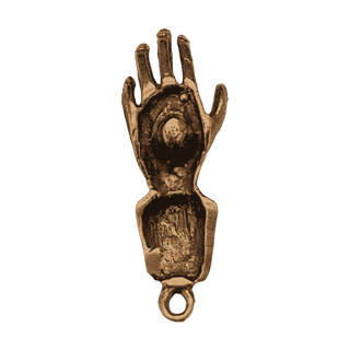 Vintage Bronze The Hand That Helps Charm — reverse