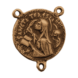 Vintage Bronze Saint Teresa of Avila Rosary Center